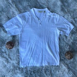 Mens Eddie Bauer White Polo Shirt, Large Tall